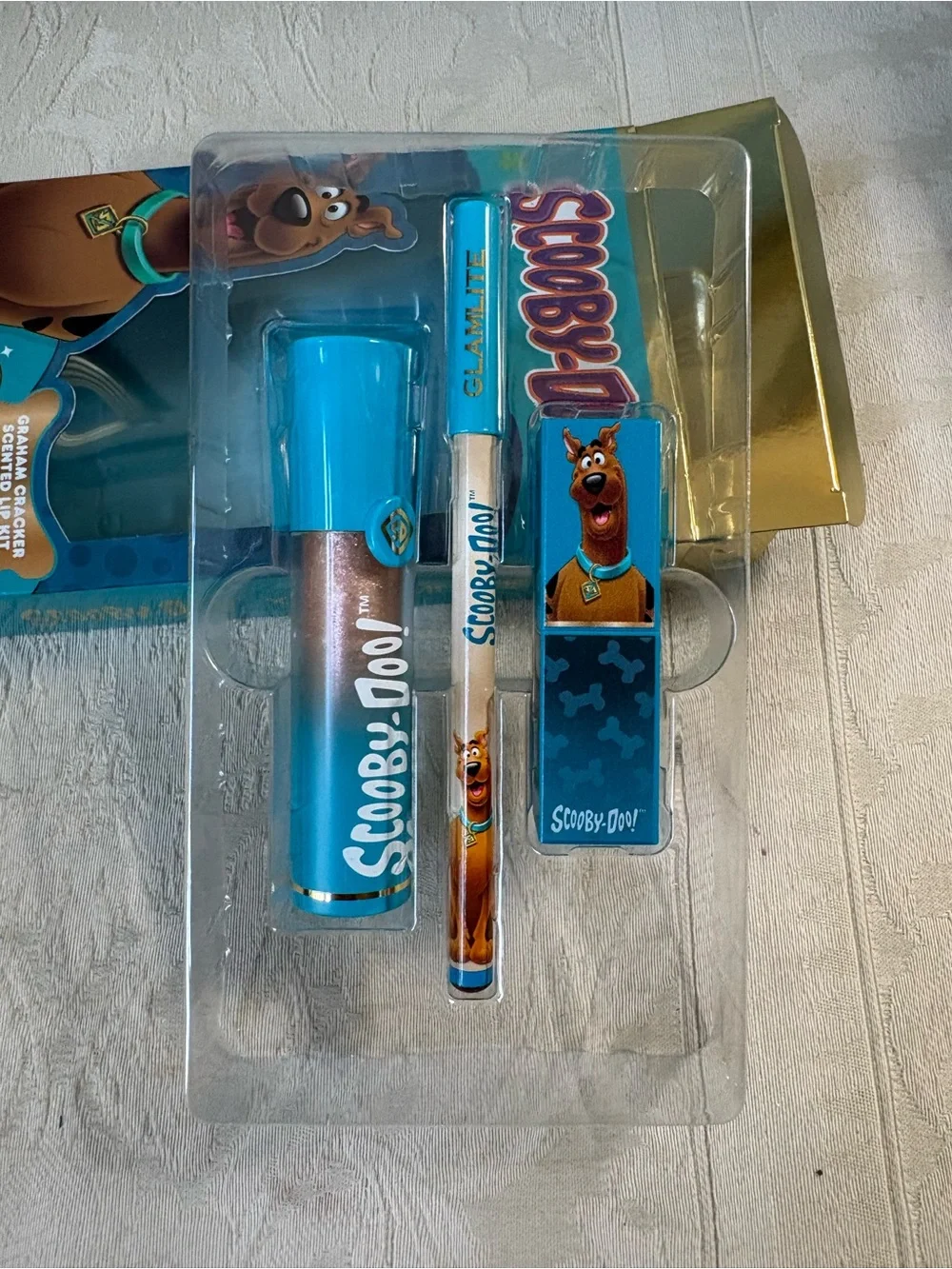 Glamlite x Scooby Doo Nude Lip Kit Lipstick Lipgloss Liner Set Trio BNIB